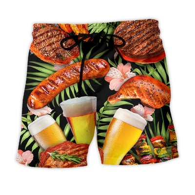 Beach Short / Adults / S BBQ Beer Delicious Style - Beach Short - Owls Matrix LTD