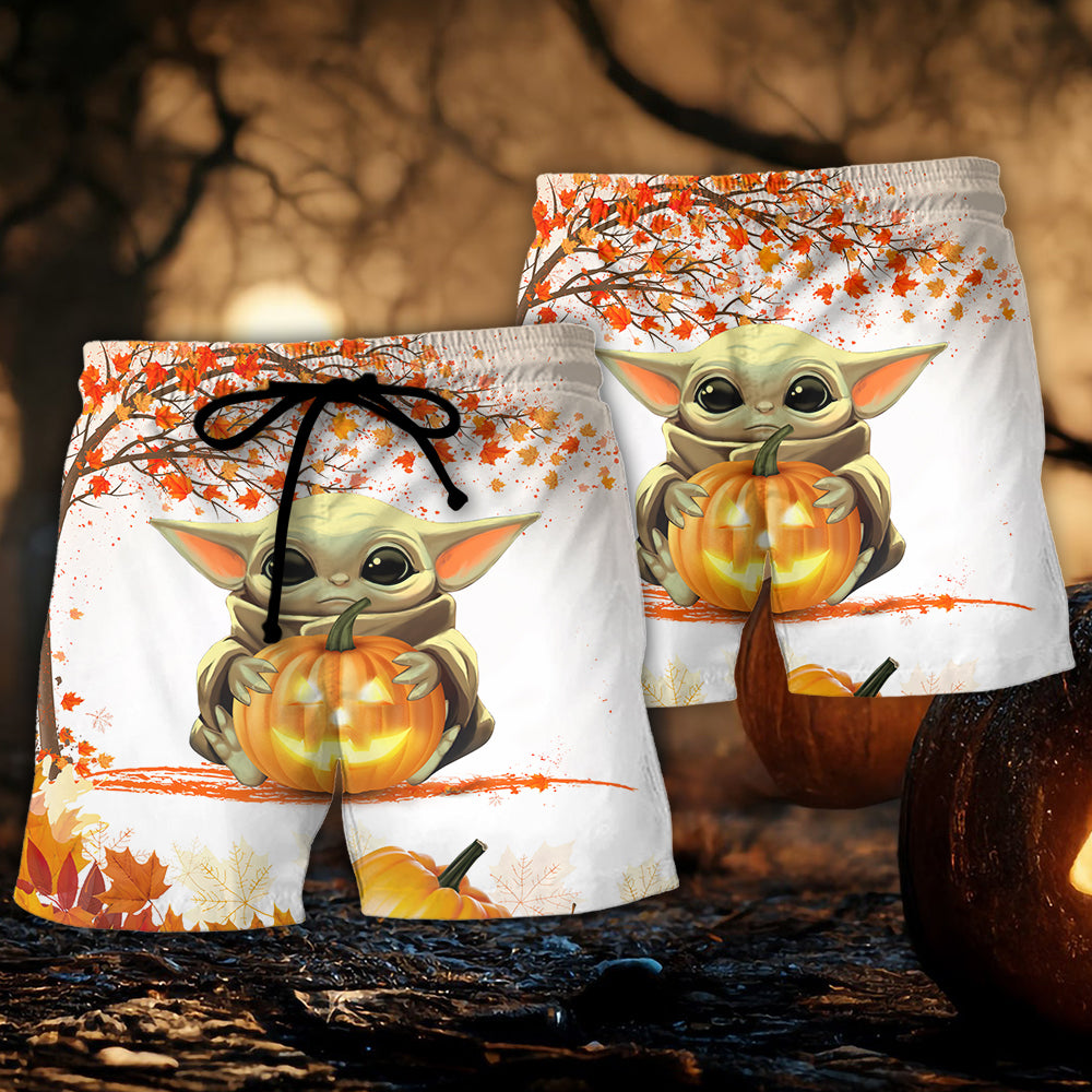 Starwars Halloween Baby Yoda Tricks Or Treat - Beach Short