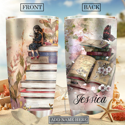 Book Is My Life And Love With Little Girl Personalized - Tumbler - Owls Matrix LTD