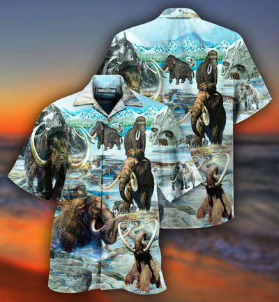 Mammoth Animals Back To Time Mammoth Alive - Hawaiian Shirt - Owls Matrix LTD