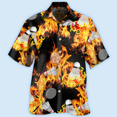 Badminton Fire - Hawaiian Shirt - Owls Matrix LTD