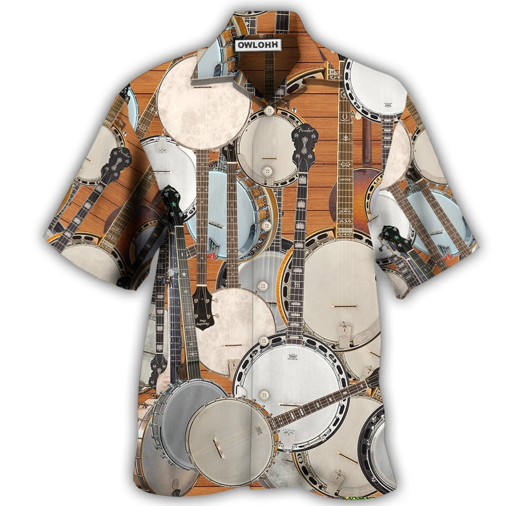 Hawaiian Shirt / Adults / S Banjo Music Love Life Style - Hawaiian Shirt - Owls Matrix LTD