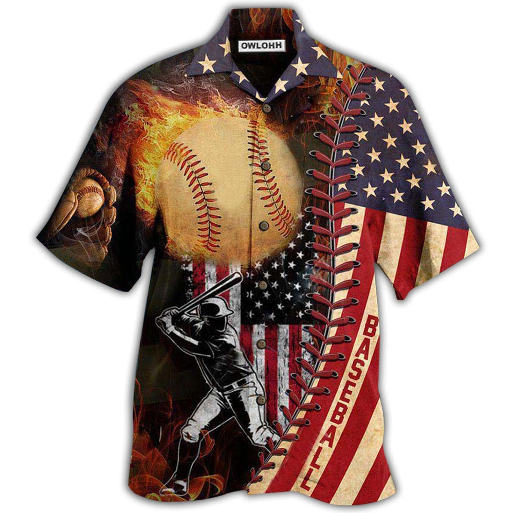 Hawaiian Shirt / Adults / S Baseball Nothing More America Than Baseball - Hawaiian Shirt - Owls Matrix LTD