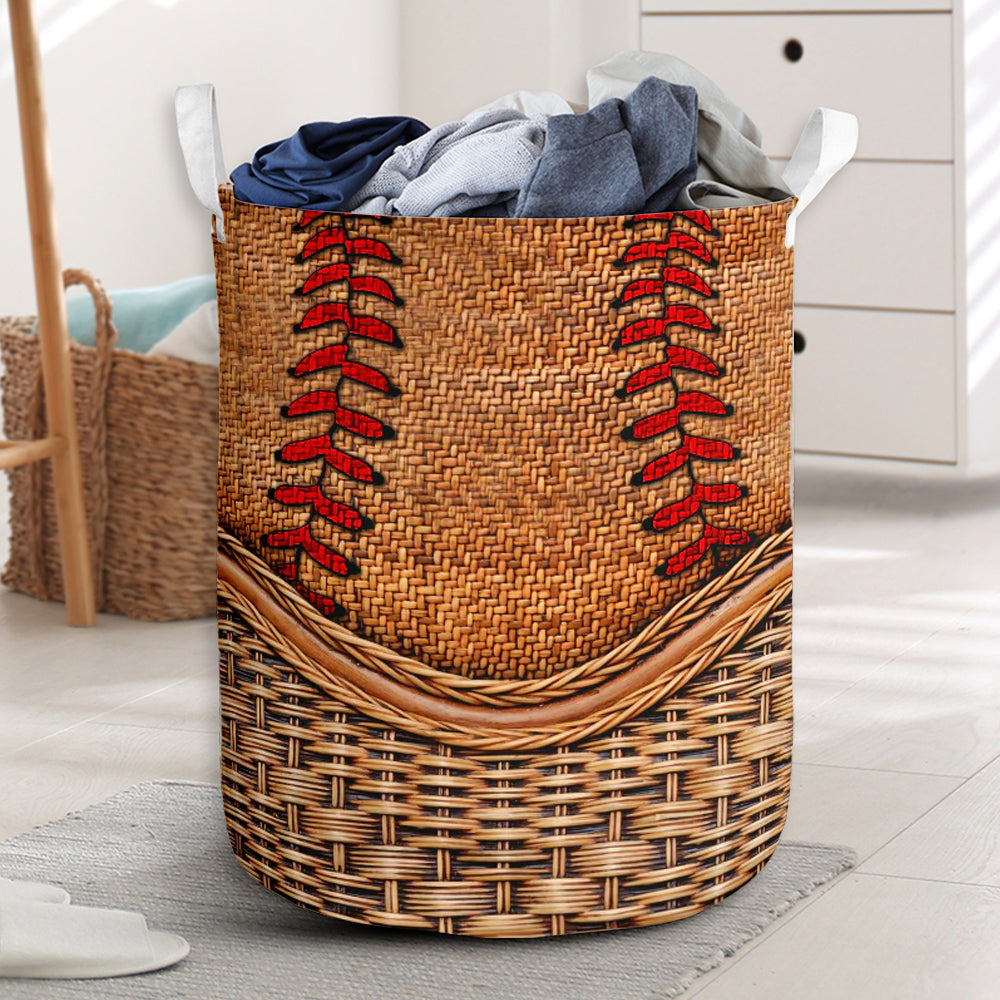 Baseball Rattan Teaxture Style - Laundry basket - Owls Matrix LTD