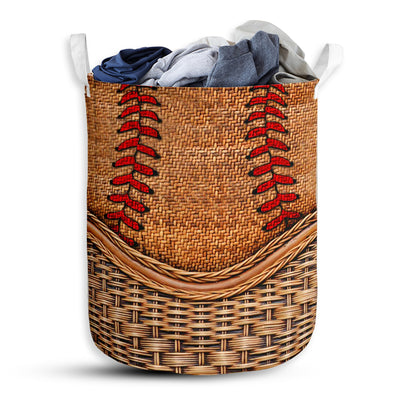 S: 17.72”x13.78” (45x35 cm) Baseball Rattan Teaxture Style - Laundry basket - Owls Matrix LTD