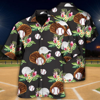 Baseball Tropical Floral - Hawaiian Shirt - Owls Matrix LTD