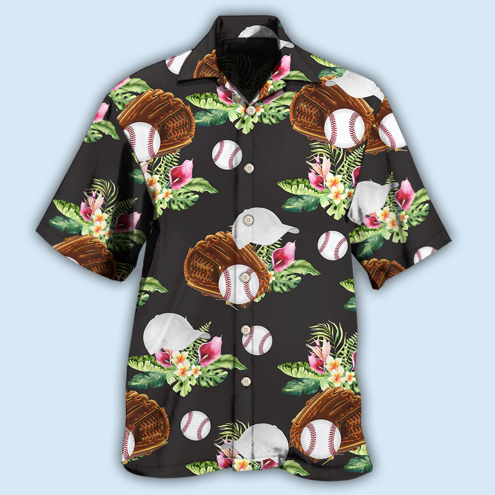 Baseball Tropical Floral - Hawaiian Shirt - Owls Matrix LTD