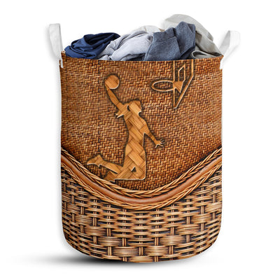 S: 17.72”x13.78” (45x35 cm) Basketball Rattan Teaxture Beautiful Style - Laundry Basket - Owls Matrix LTD