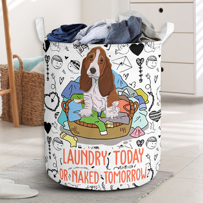 Basset Hound Dog Love Pattern - Laundry basket - Owls Matrix LTD