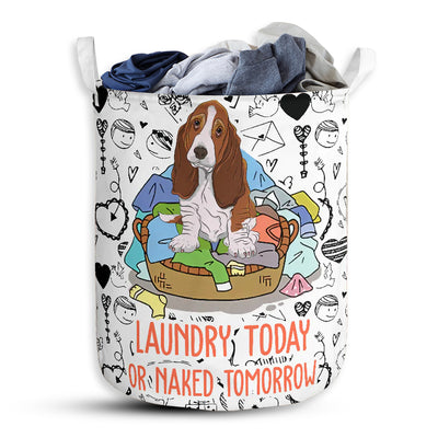 S: 17.72”x13.78” (45x35 cm) Basset Hound Dog Love Pattern - Laundry basket - Owls Matrix LTD
