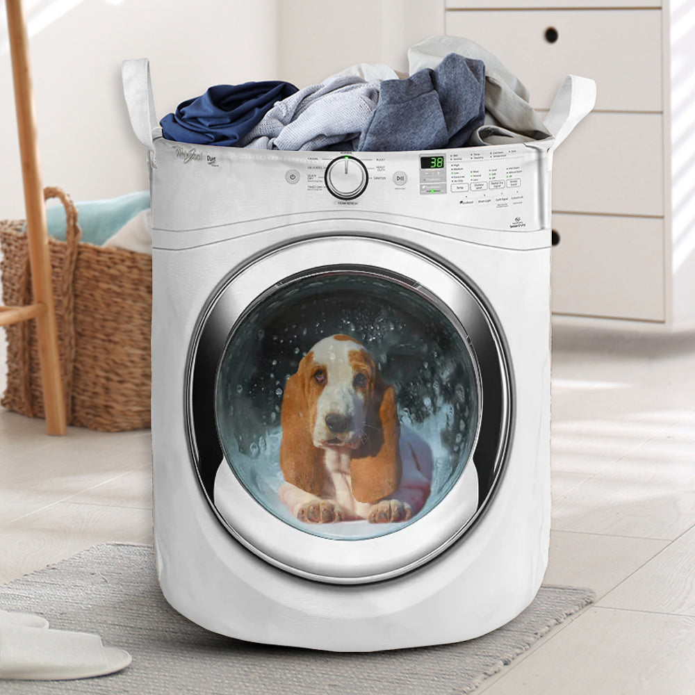 Basset Hound Dog Washing Machine - Laundry basket - Owls Matrix LTD
