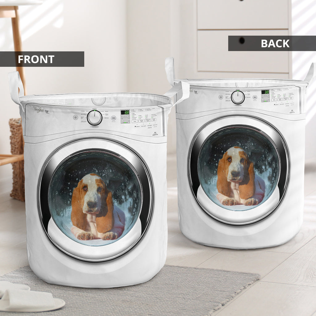 Basset Hound Dog Washing Machine - Laundry basket - Owls Matrix LTD