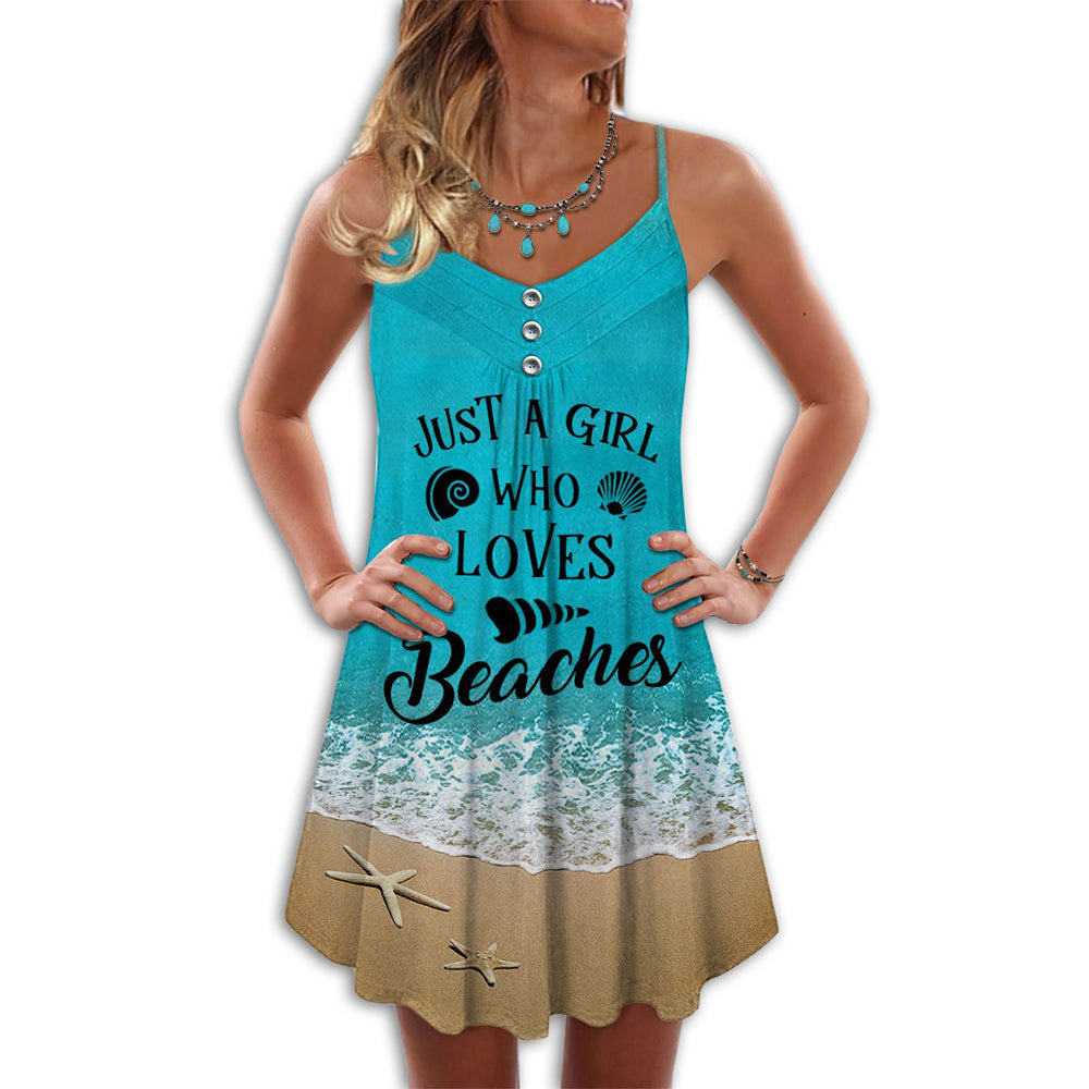 Beach Girl Just A Girl Who Loves Beach - Summer Dress - Owls Matrix LTD