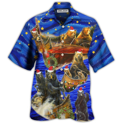 Hawaiian Shirt / Adults / S Bear Floats Boats Merry Christmas - Hawaiian Shirt - Owls Matrix LTD