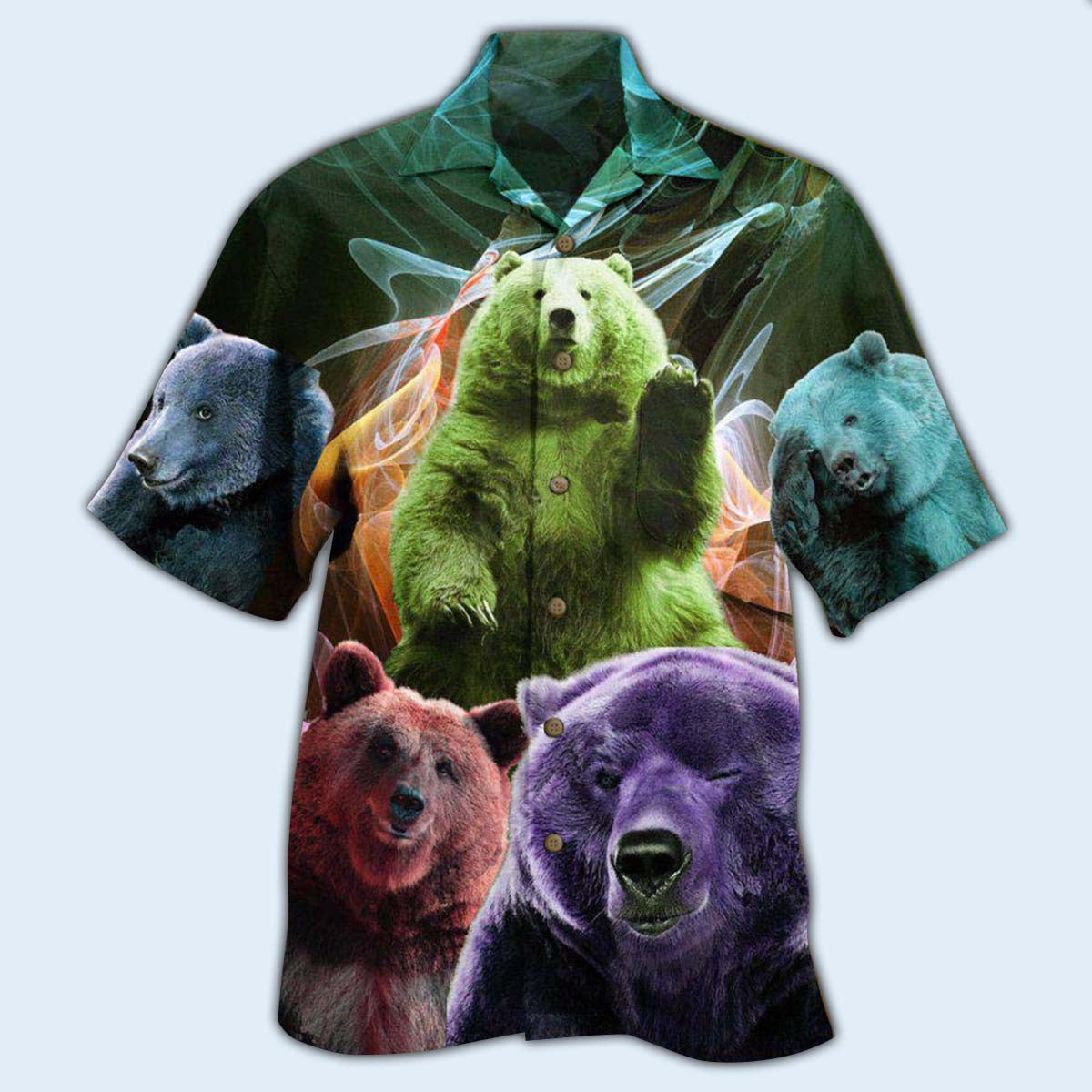 Bear Love Ligh Neon - Hawaiian Shirt - Owls Matrix LTD