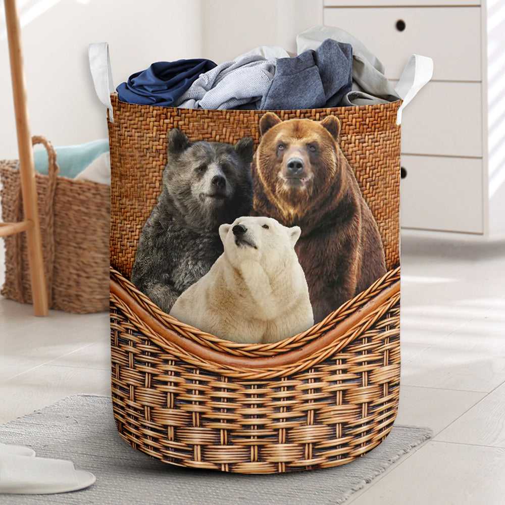 Bear Rattan Teaxture Three Bears - Laundry Basket - Owls Matrix LTD
