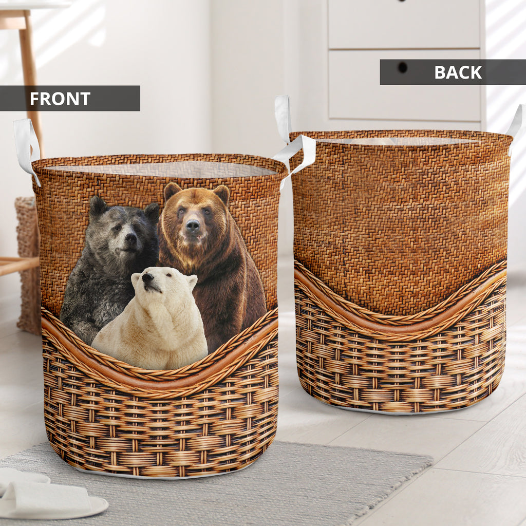 Bear Rattan Teaxture Three Bears - Laundry Basket - Owls Matrix LTD