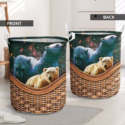 Bear Rattan Teaxture Style - Laundry Basket - Owls Matrix LTD