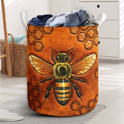 Bee Yourself Sky Orange - Laundry Basket - Owls Matrix LTD