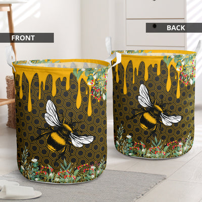 Bee Flower Honey Basic Style - Laundry Basket - Owls Matrix LTD