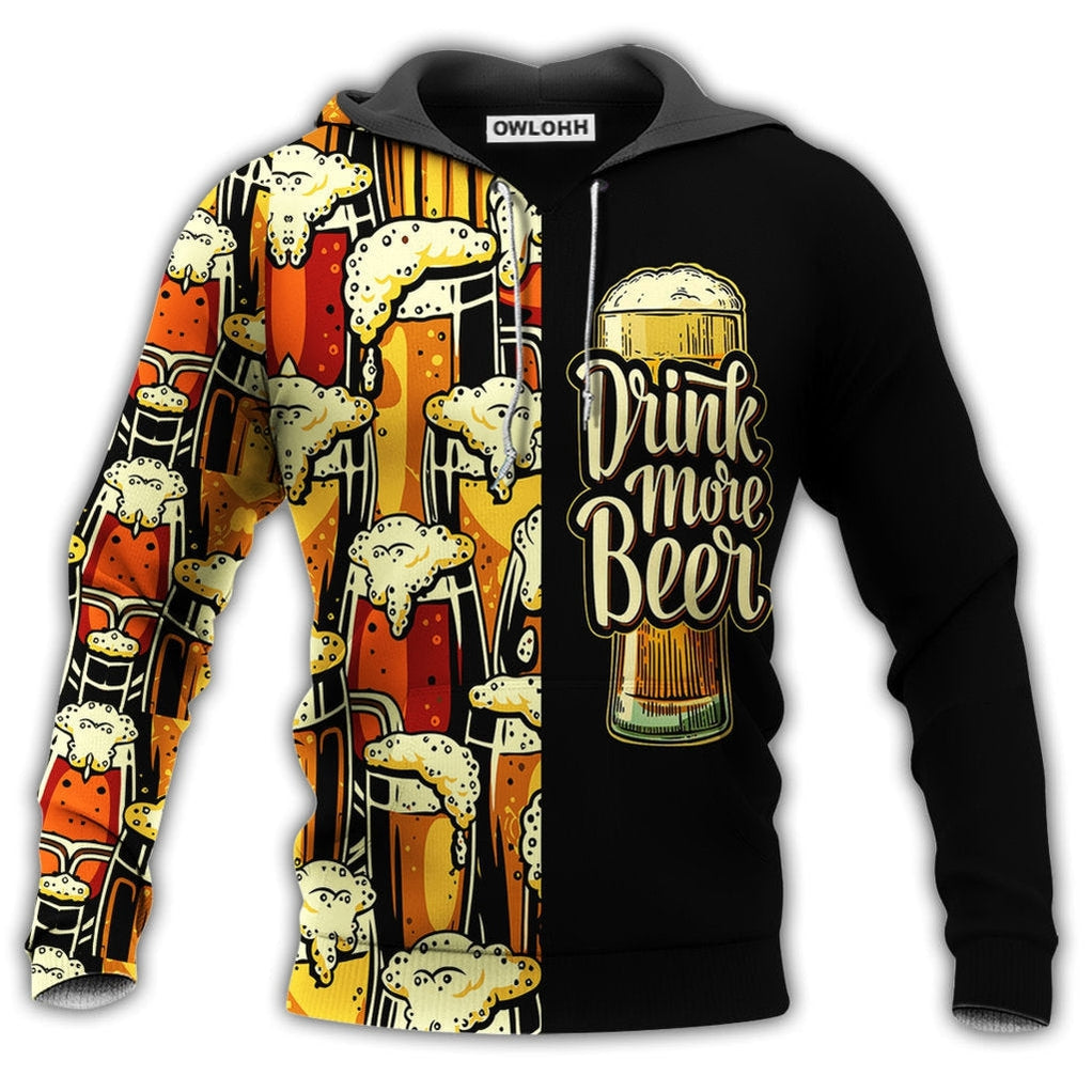 Unisex Hoodie / S Beer Favorite Drink More Beer - Hoodie - Owls Matrix LTD