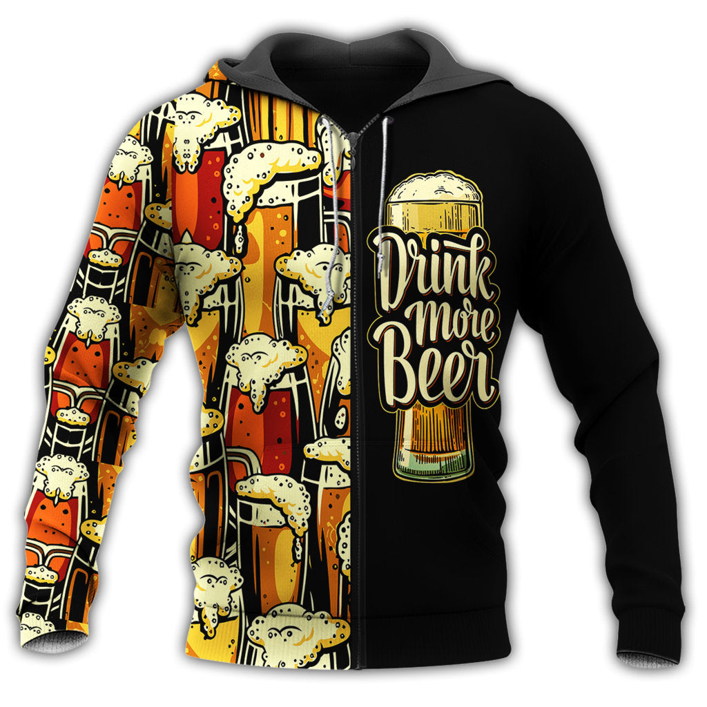Zip Hoodie / S Beer Favorite Drink More Beer - Hoodie - Owls Matrix LTD