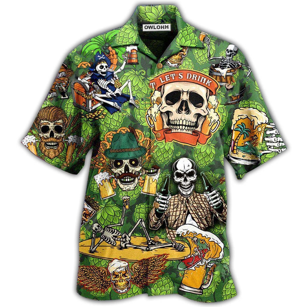 Hawaiian Shirt / Adults / S Beer It's Beer Time Skull - Hawaiian Shirt - Owls Matrix LTD