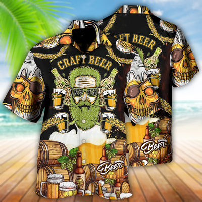 Beer Skull Craft Beer - Hawaiian Shirt - Owls Matrix LTD