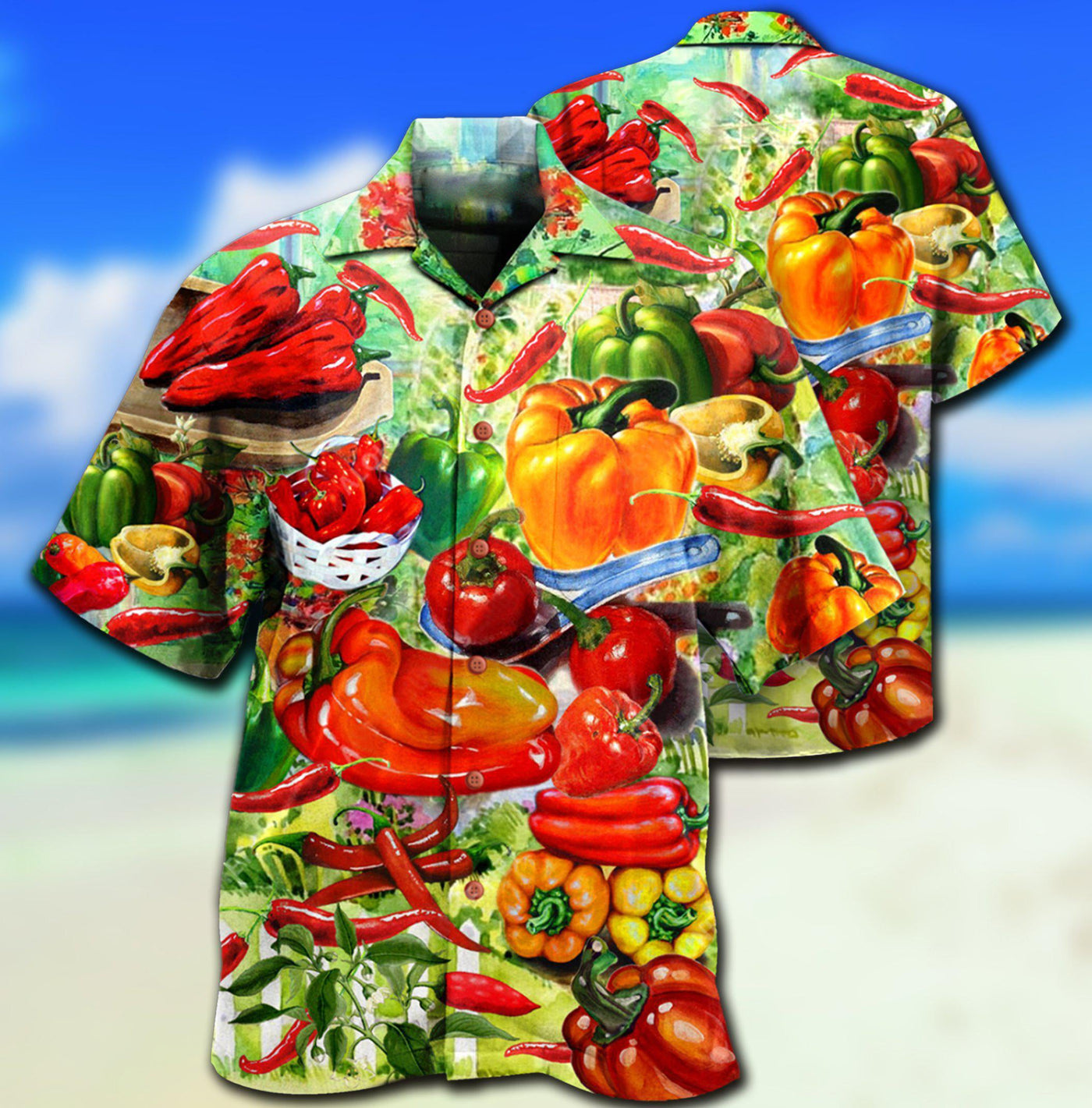 Fruit Chili And Bell Pepper - Hawaiian Shirt - Owls Matrix LTD