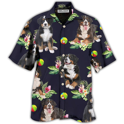 Hawaiian Shirt / Adults / S Bernese Mountain Dog Ball Tropical Floral - Hawaiian Shirt - Owls Matrix LTD