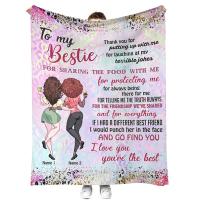 50" x 60" Bestie Love Beautiful Style Personalized - Flannel Blanket - Owls Matrix LTD