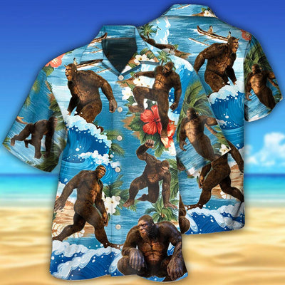 Bigfoot Tropical Style - Hawaiian Shirt - Owls Matrix LTD