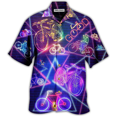 Hawaiian Shirt / Adults / S Bike Neon Style Love Purple Really Much - Hawaiian Shirt - Owls Matrix LTD