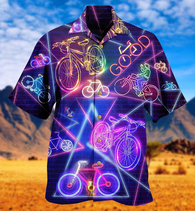 Bike Neon Style Love Purple Really Much - Hawaiian Shirt - Owls Matrix LTD