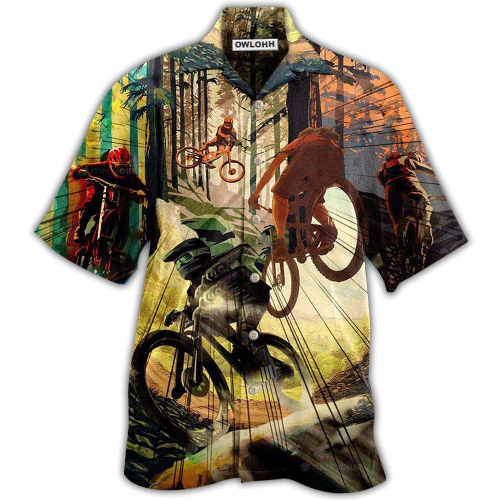Hawaiian Shirt / Adults / S Bike Never Underestimate A Man With Mountain Bike With Sunshine - Hawaiian Shirt - Owls Matrix LTD