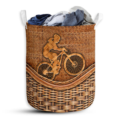 S: 17.72”x13.78” (45x35 cm) Bike Rattan Teaxture Lover - Laundry Basket - Owls Matrix LTD