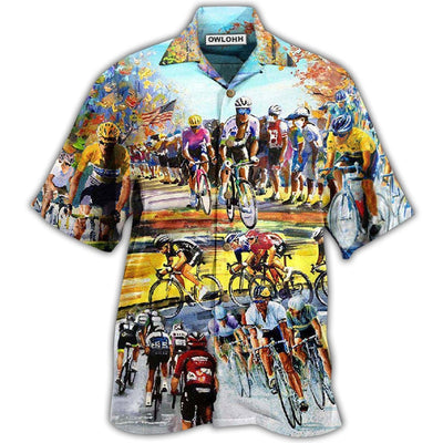 Hawaiian Shirt / Adults / S Bike Ride Until The End Of The World Forever - Hawaiian Shirt - Owls Matrix LTD