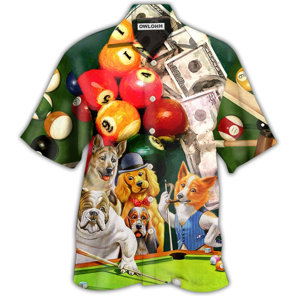 Hawaiian Shirt / Adults / S Billiard Funny Dog Many Money - Hawaiian Shirt - Owls Matrix LTD