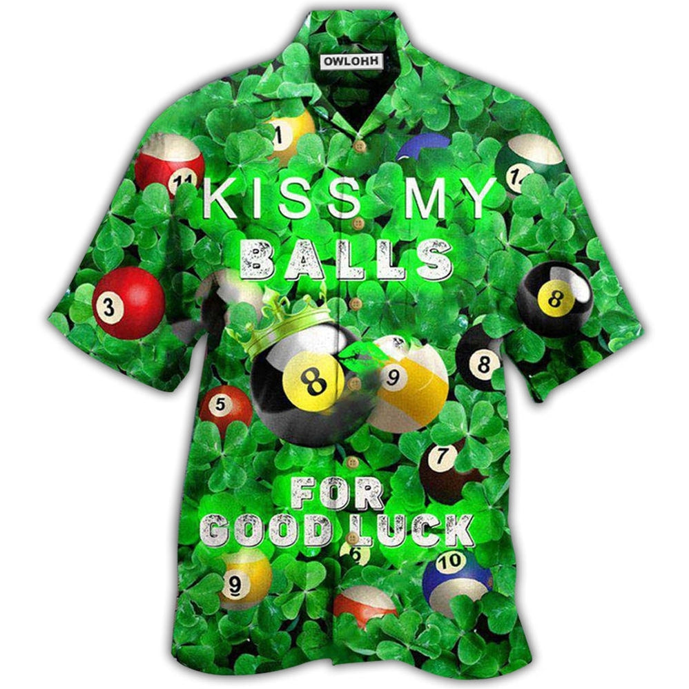 Hawaiian Shirt / Adults / S Billiard Kiss My Balls Saint Patricks Day - Hawaiian Shirt - Owls Matrix LTD