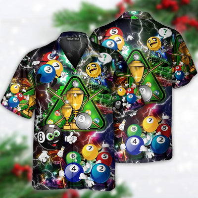 Billiard Lover Lightning Merry Christmas - Hawaiian Shirt - Owls Matrix LTD