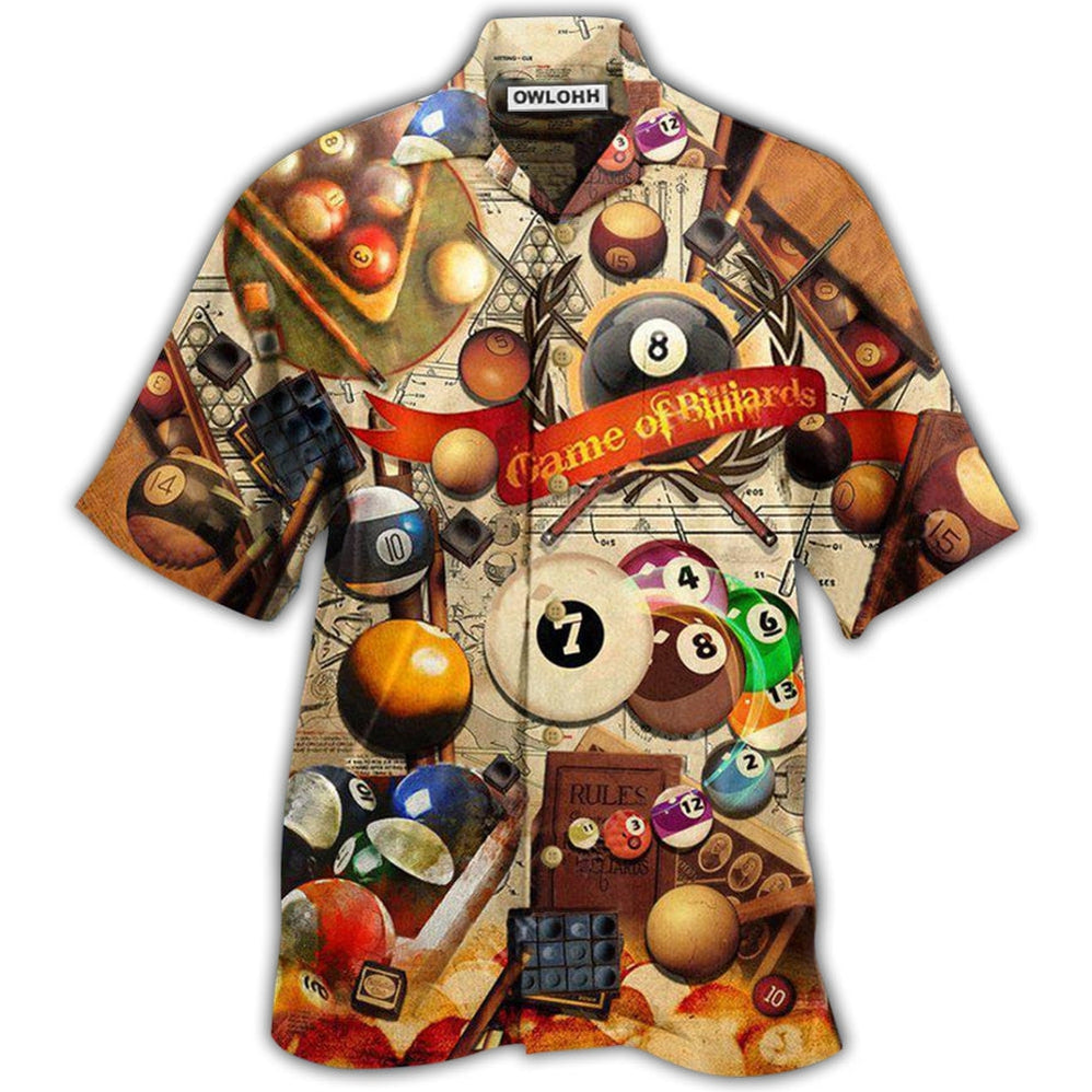 Hawaiian Shirt / Adults / S Billiard Never Give Up Until The Last Ball Falls Vintage Style - Hawaiian Shirt - Owls Matrix LTD