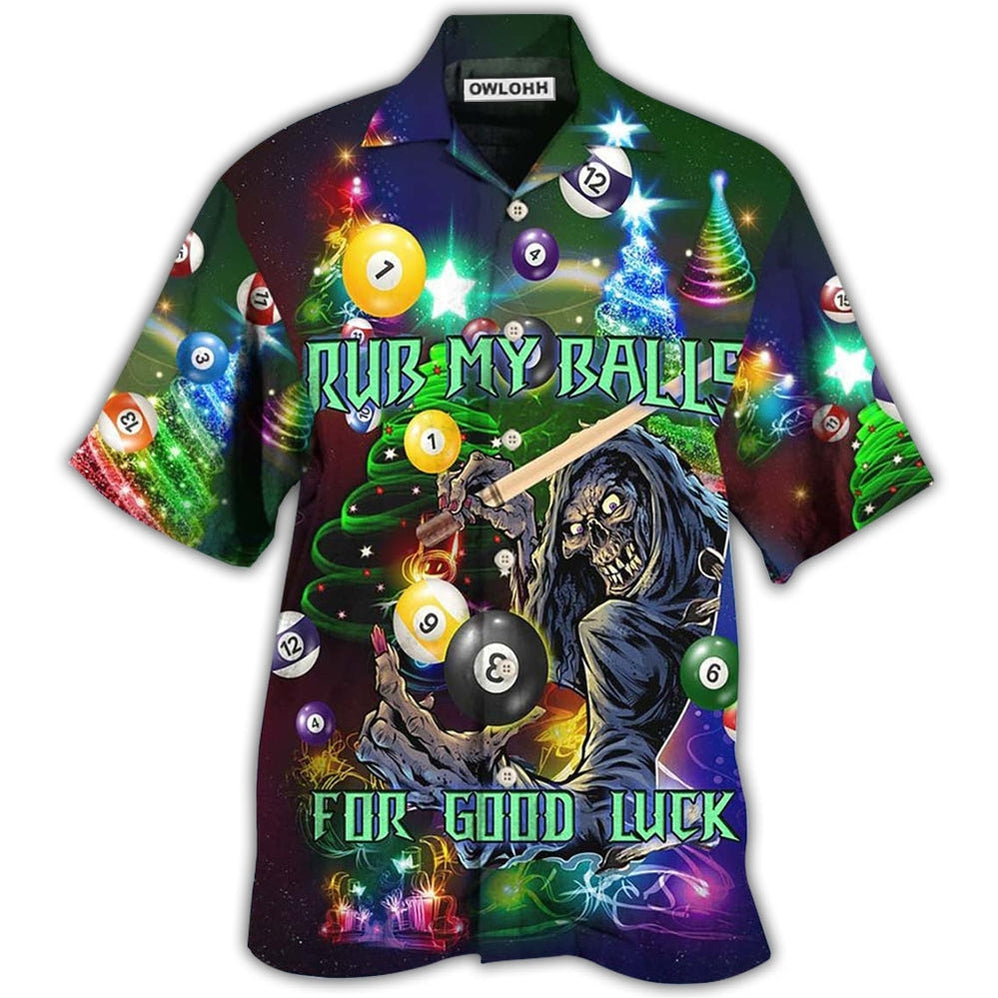 Hawaiian Shirt / Adults / S Billiard Rub My Ball For Christmas Night - Hawaiian Shirt - Owls Matrix LTD