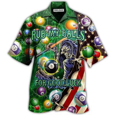 Hawaiian Shirt / Adults / S Billiard Rub My Balls For Good Luck America - Hawaiian Shirt - Owls Matrix LTD