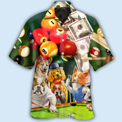 Billiard Funny Dog Many Money - Hawaiian Shirt - Owls Matrix LTD