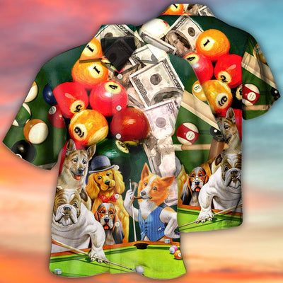 Billiard Funny Dog Many Money - Hawaiian Shirt - Owls Matrix LTD