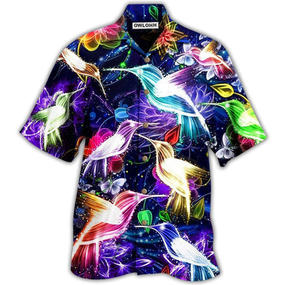 Hawaiian Shirt / Adults / S Hummingbird Neon Love Animals So Much - Hawaiian Shirt - Owls Matrix LTD