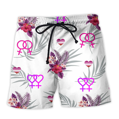 Beach Short / Adults / S LGBT Bisexual Tropical Leaf - Beach Short - Owls Matrix LTD