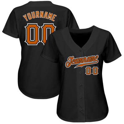 Custom Black Texas Orange-White Authentic Baseball Jersey - Owls Matrix LTD