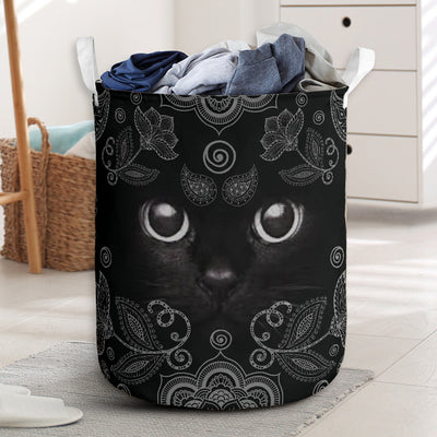 Cat Black Cat Basic Style - Laundry basket - Owls Matrix LTD