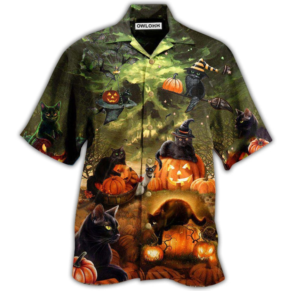 Hawaiian Shirt / Adults / S Halloween Black Cat May Luck Be Yours On Halloween - Hawaiian Shirt - Owls Matrix LTD